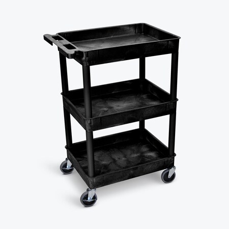 Luxor 3 Shelf Black Tub Cart, STC111-B STC111-B